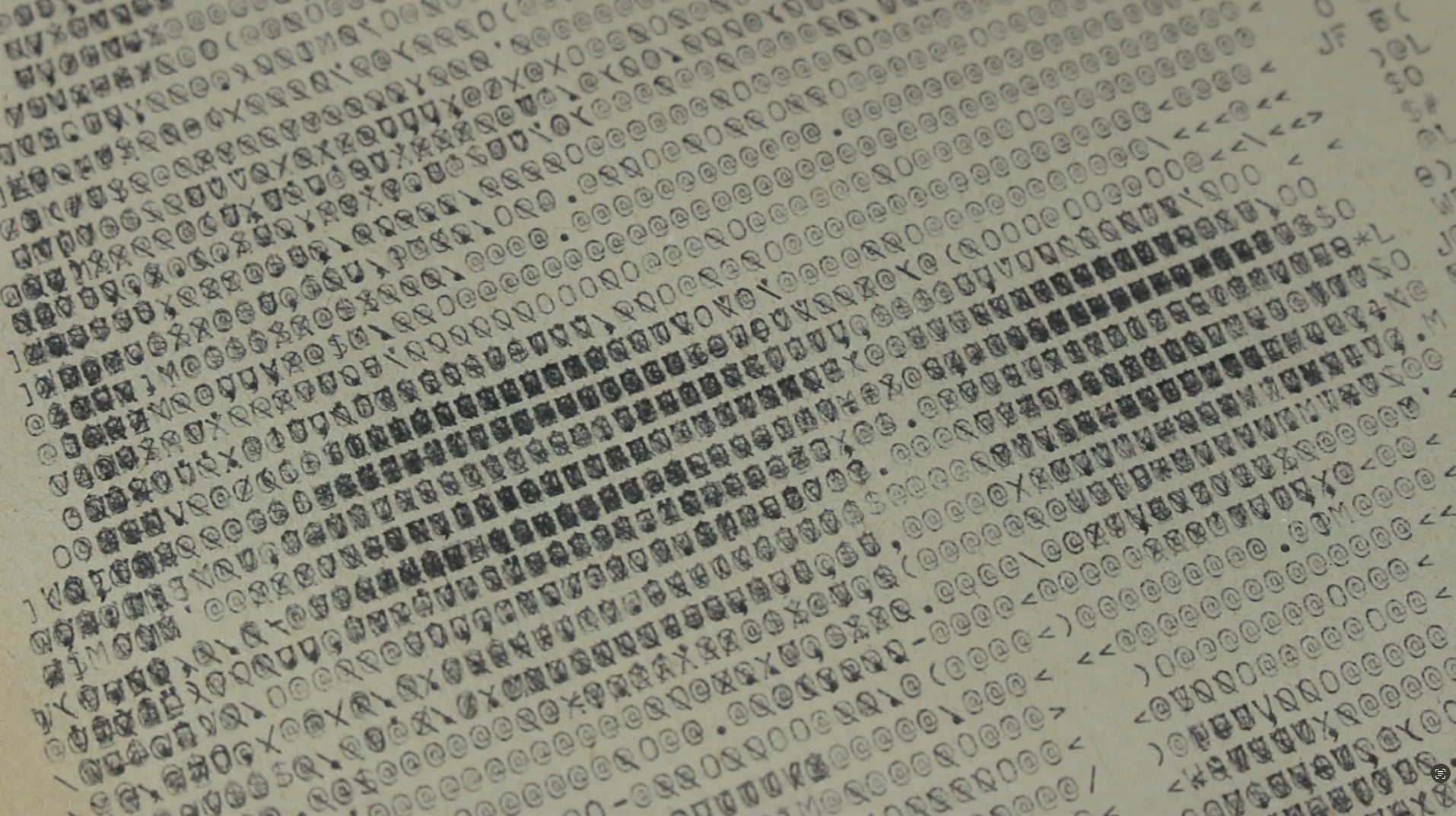 A close-up of the overstrike portrait showing individual character cells.